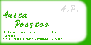 anita posztos business card